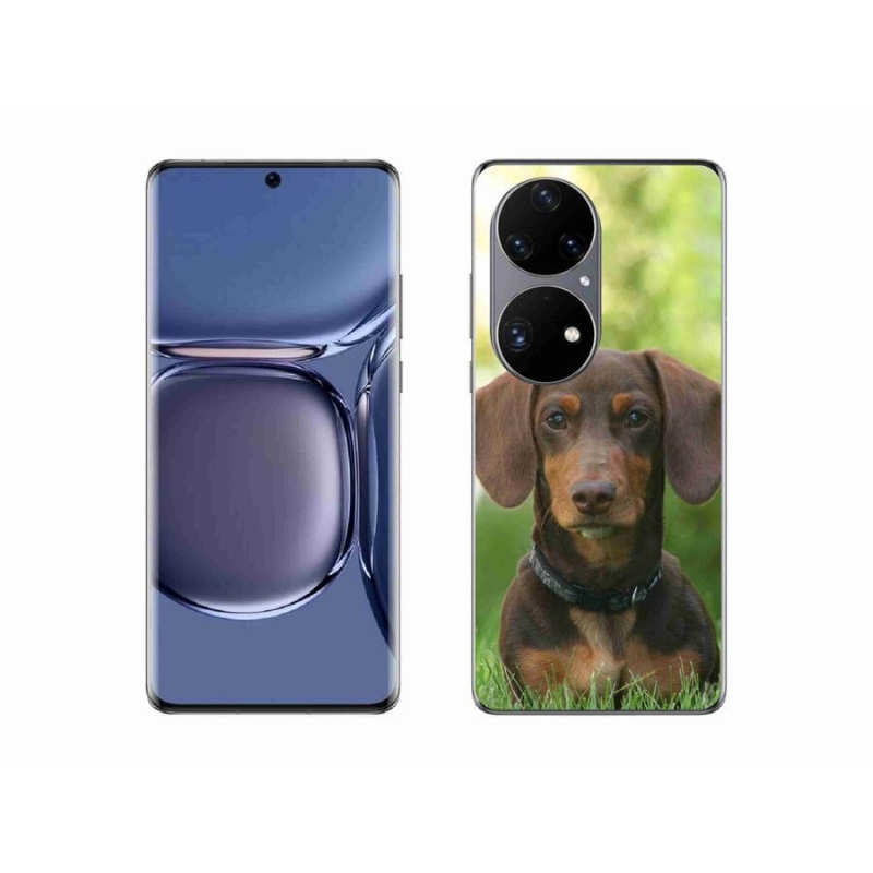 Gelový obal mmCase na mobil Huawei P50 Pro - hnědý jezevčík