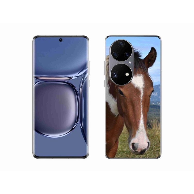 Gelový obal mmCase na mobil Huawei P50 Pro - hnědý kůň