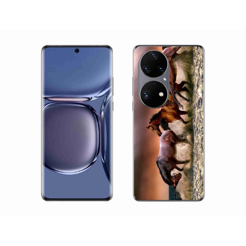 Gelový obal mmCase na mobil Huawei P50 Pro - koně 1