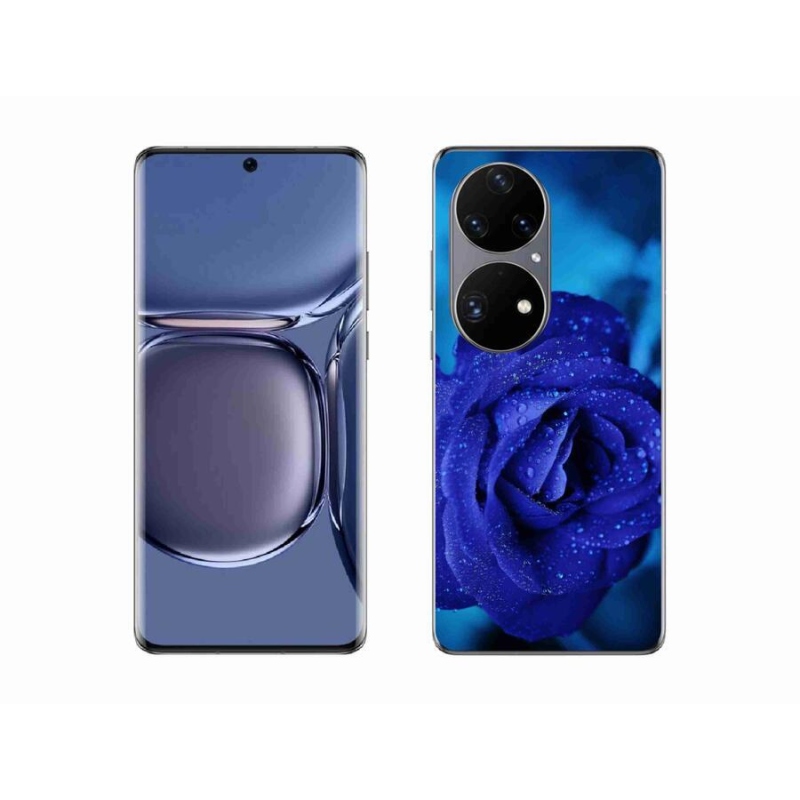 Gelový obal mmCase na mobil Huawei P50 Pro - modrá růže