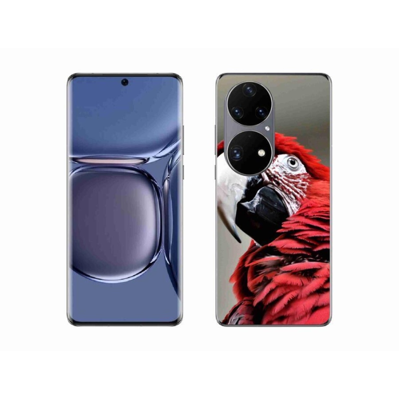 Gelový obal mmCase na mobil Huawei P50 Pro - papoušek ara červený
