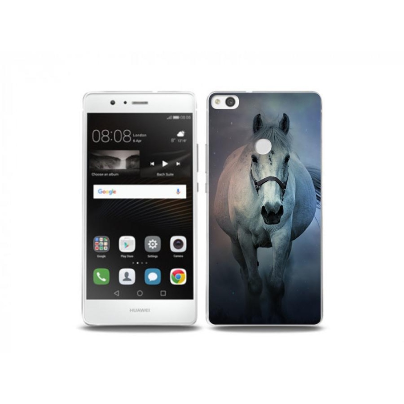 Gelový obal mmCase na mobil Huawei P9 Lite (2017) - běžící bílý kůň