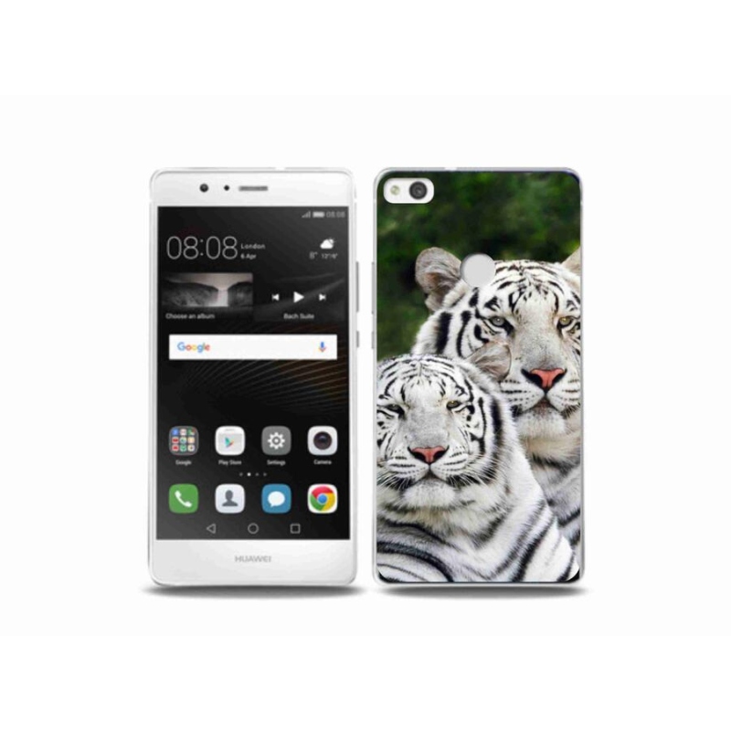 Gelový obal mmCase na mobil Huawei P9 Lite (2017) - bílí tygři