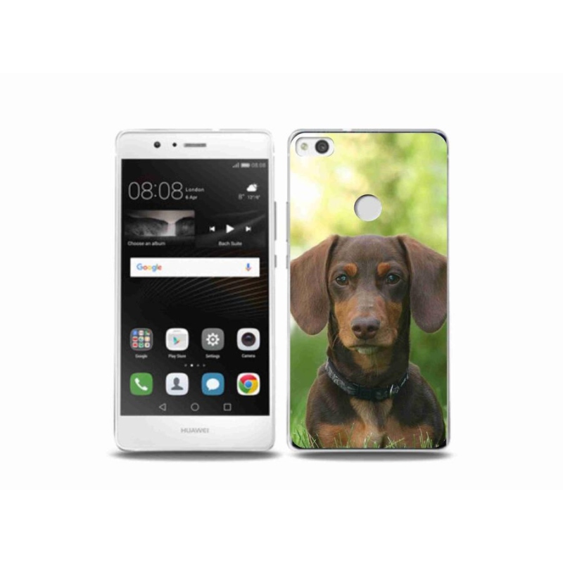 Gelový obal mmCase na mobil Huawei P9 Lite (2017) - hnědý jezevčík