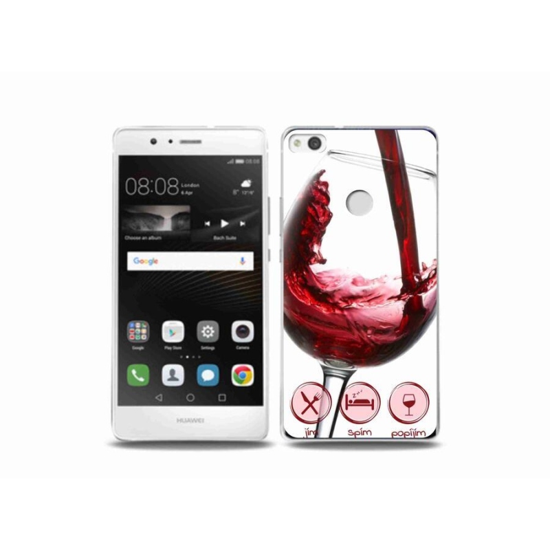 Gelový obal mmCase na mobil Huawei P9 Lite (2017) - sklenička vína červené