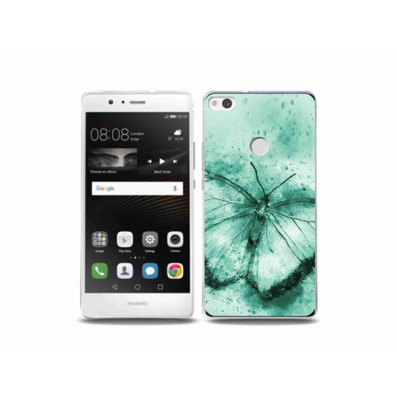 Gelový obal mmCase na mobil Huawei P9 Lite (2017) - zelený motýl