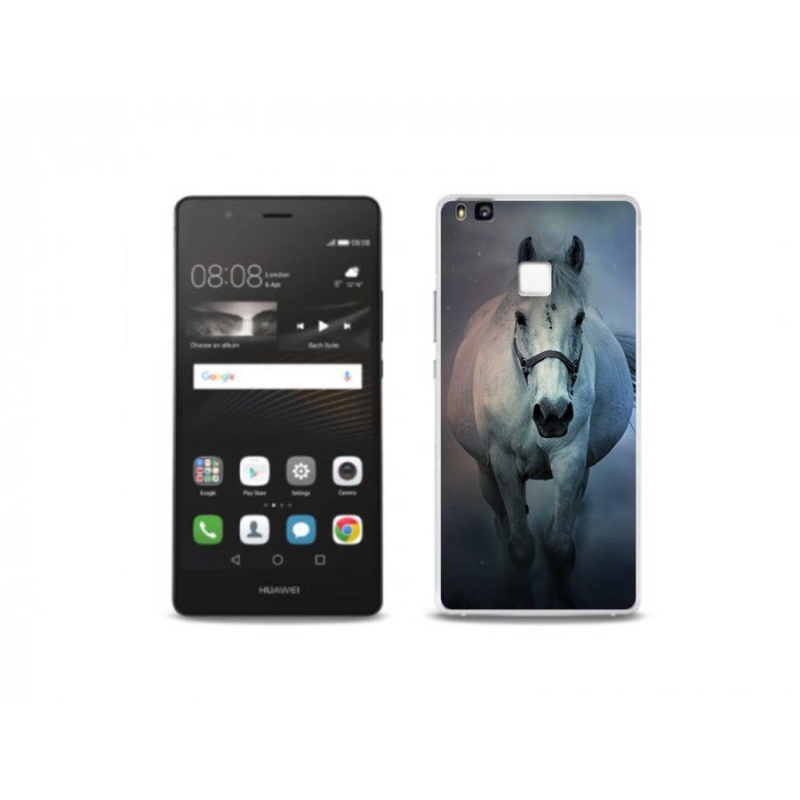 Gelový obal mmCase na mobil Huawei P9 Lite - běžící bílý kůň