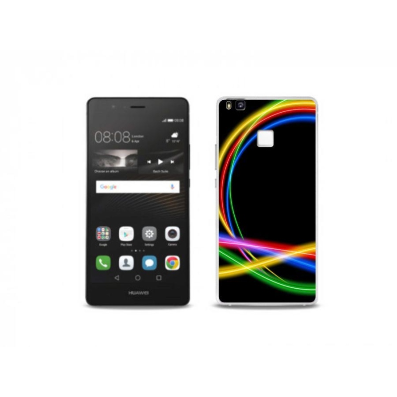 Gelový obal mmCase na mobil Huawei P9 Lite - neonové kruhy
