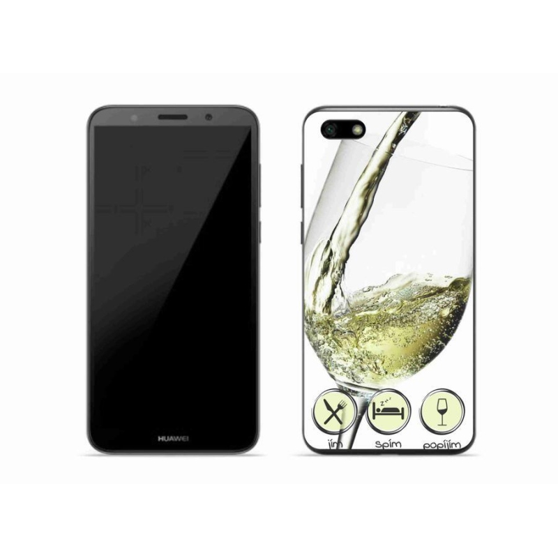 Gelový obal mmCase na mobil Huawei Y5 (2018) - sklenička vína bílé