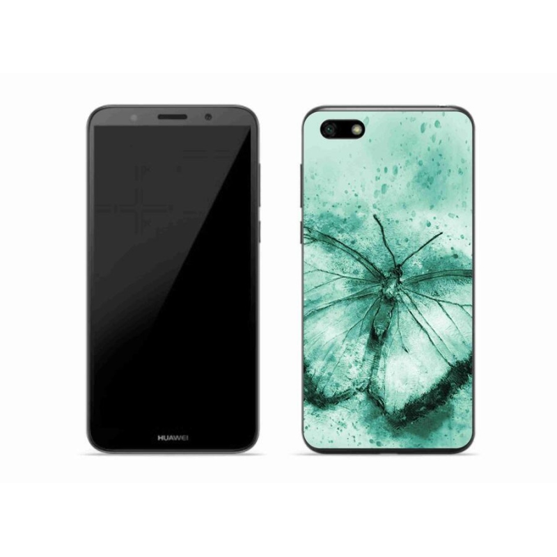 Gelový obal mmCase na mobil Huawei Y5 (2018) - zelený motýl