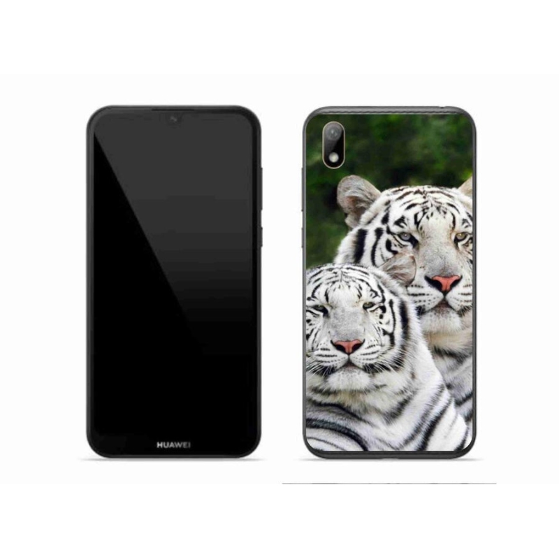 Gelový obal mmCase na mobil Huawei Y5 (2019) - bílí tygři
