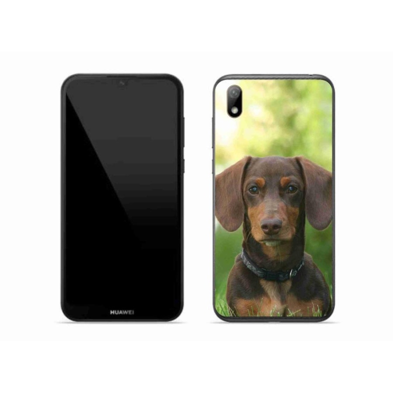 Gelový obal mmCase na mobil Huawei Y5 (2019) - hnědý jezevčík