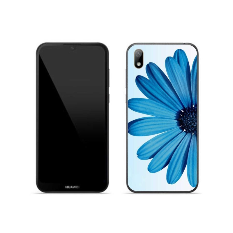 Gelový obal mmCase na mobil Huawei Y5 (2019) - modrá kopretina