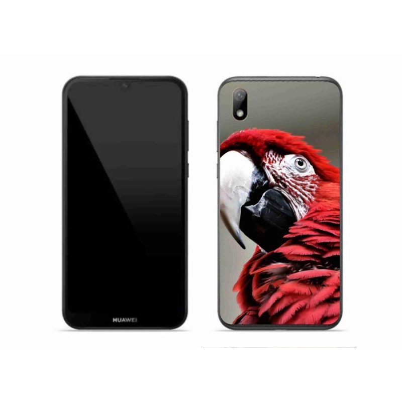 Gelový obal mmCase na mobil Huawei Y5 (2019) - papoušek ara červený