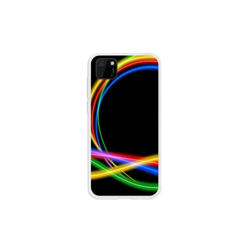 Gelový obal mmCase na mobil Huawei Y5p - neonové kruhy