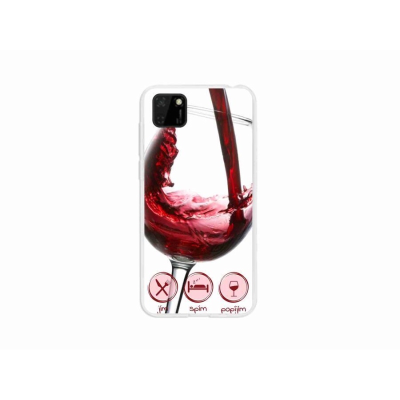 Gelový obal mmCase na mobil Huawei Y5p - sklenička vína červené