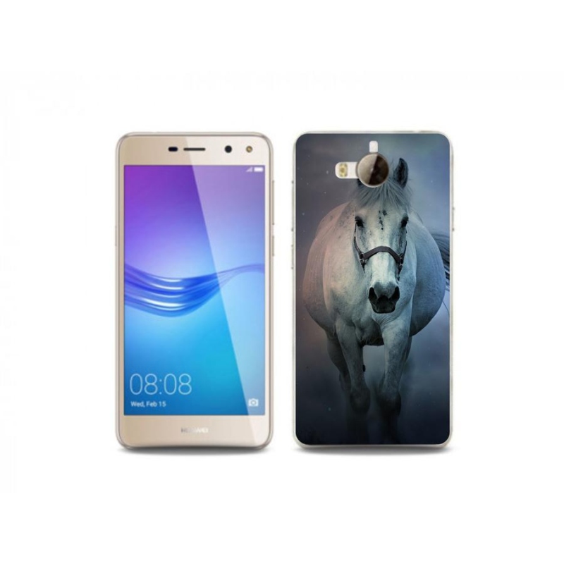 Gelový obal mmCase na mobil Huawei Y6 (2017) - běžící bílý kůň