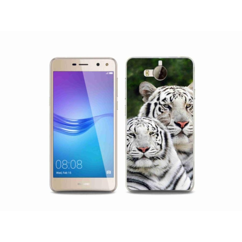 Gelový obal mmCase na mobil Huawei Y6 (2017) - bílí tygři