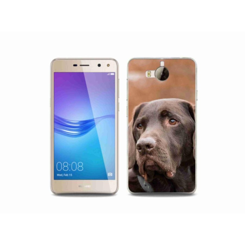 Gelový obal mmCase na mobil Huawei Y6 (2017) - hnědý labrador