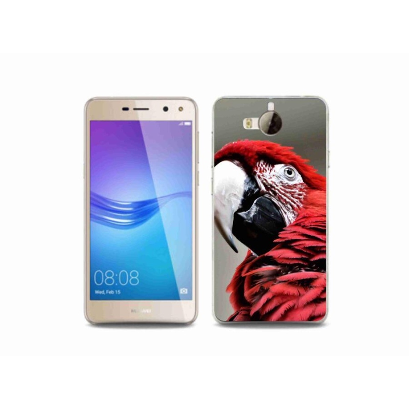 Gelový obal mmCase na mobil Huawei Y6 (2017) - papoušek ara červený