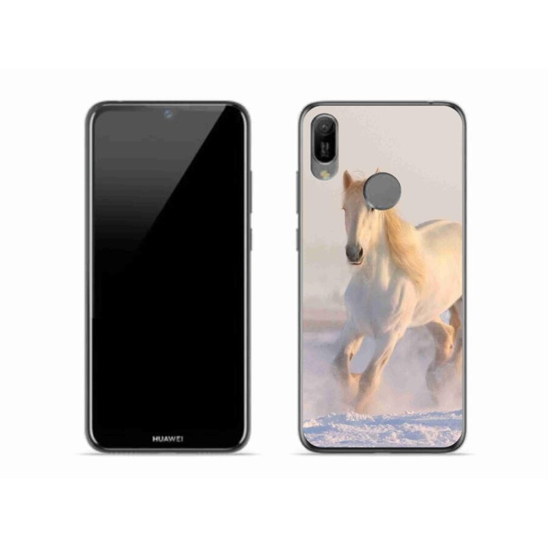 Gelový obal mmCase na mobil Huawei Y6 (2019) - kůň ve sněhu