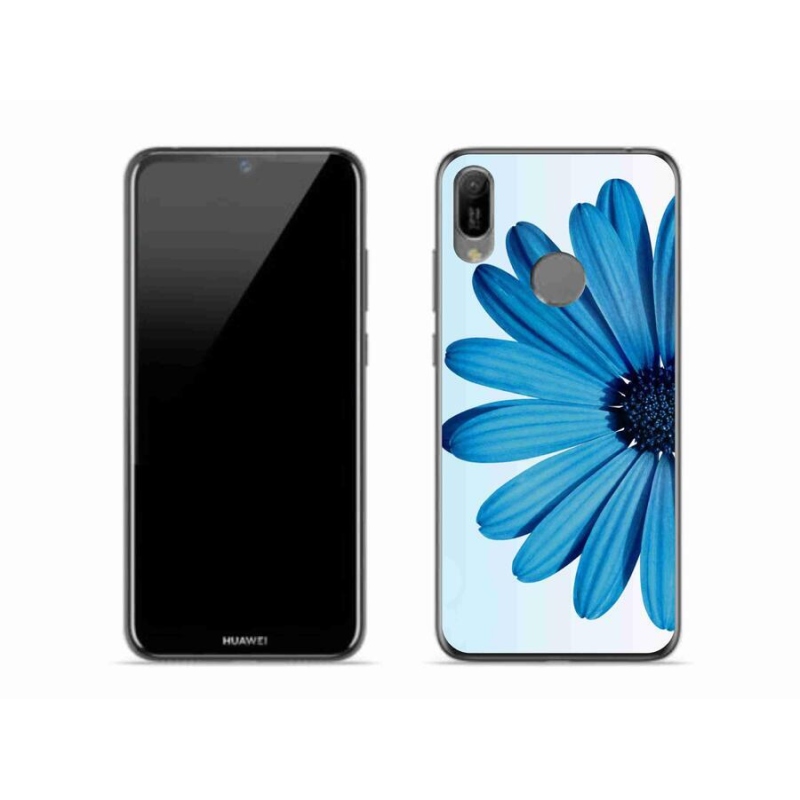Gelový obal mmCase na mobil Huawei Y6 (2019) - modrá kopretina