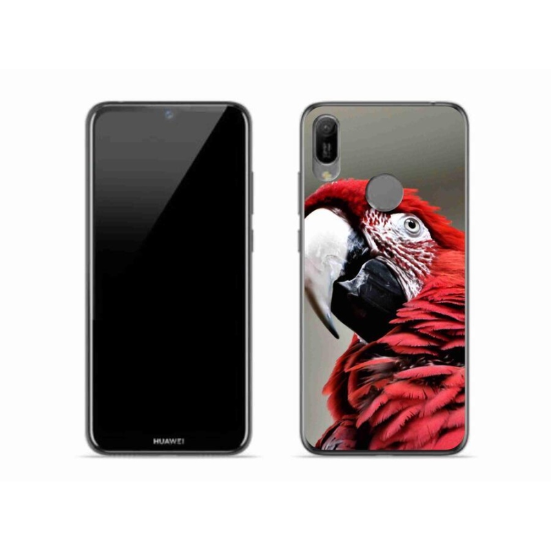 Gelový obal mmCase na mobil Huawei Y6 (2019) - papoušek ara červený