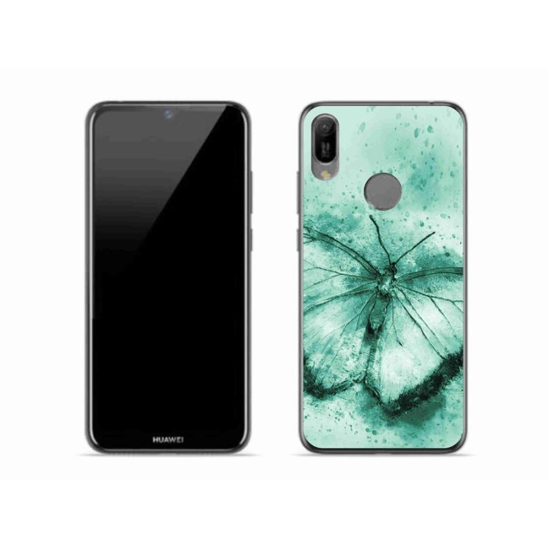 Gelový obal mmCase na mobil Huawei Y6 (2019) - zelený motýl