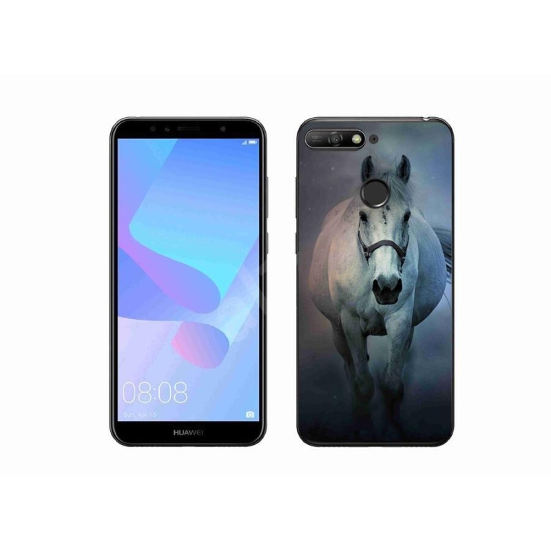 Gelový obal mmCase na mobil Huawei Y6 Prime 2018 - běžící bílý kůň