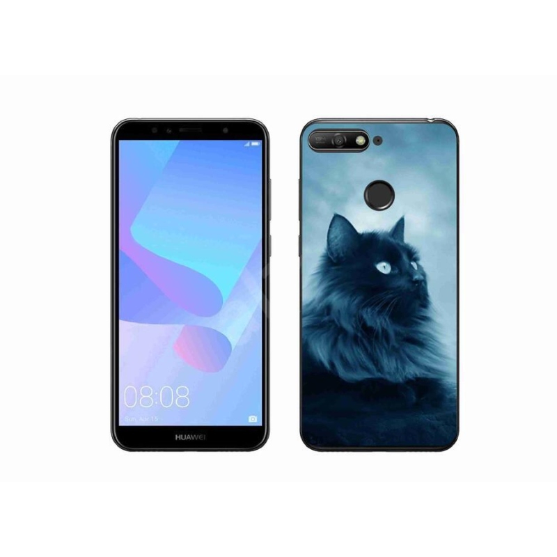 Gelový obal mmCase na mobil Huawei Y6 Prime (2018) - černá kočka 1