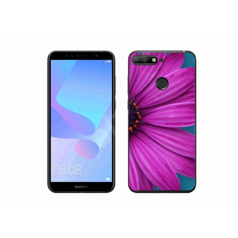 Gelový obal mmCase na mobil Huawei Y6 Prime 2018 - fialová kopretina