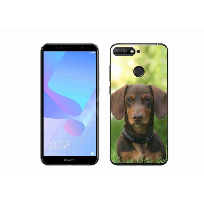 Gelový obal mmCase na mobil Huawei Y6 Prime 2018 - hnědý jezevčík