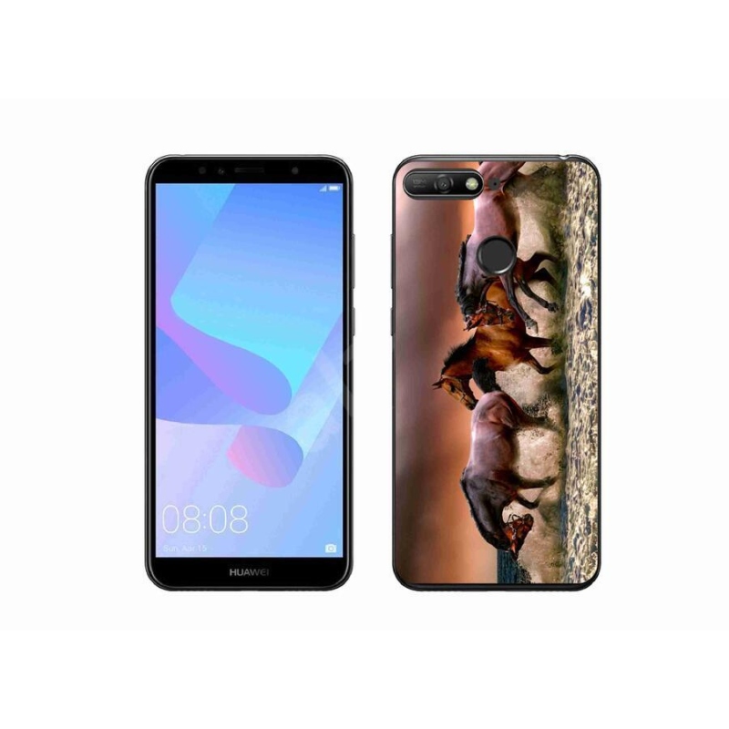 Gelový obal mmCase na mobil Huawei Y6 Prime (2018) - koně 1