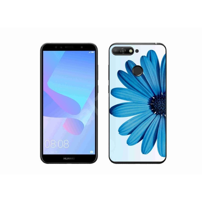 Gelový obal mmCase na mobil Huawei Y6 Prime 2018 - modrá kopretina