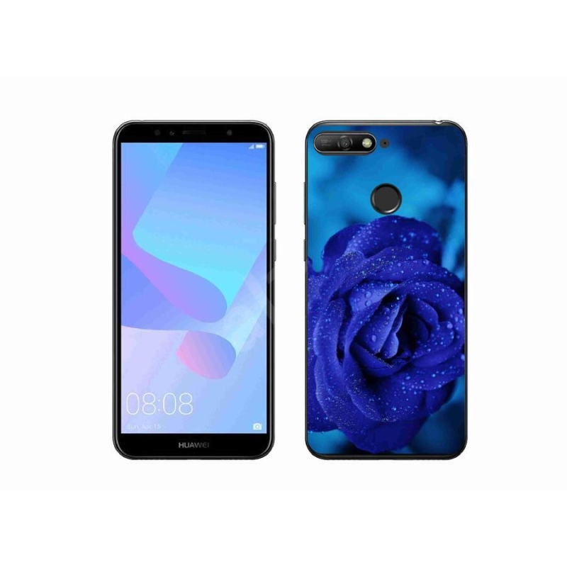 Gelový obal mmCase na mobil Huawei Y6 Prime (2018) - modrá růže