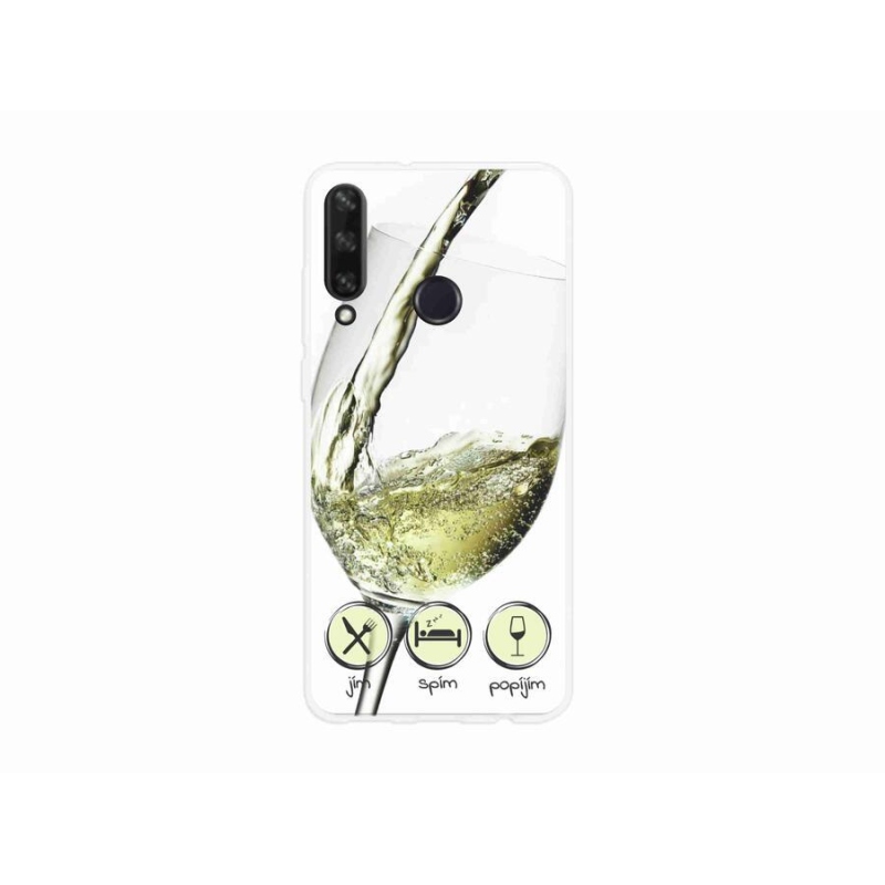 Gelový obal mmCase na mobil Huawei Y6p - sklenička vína bílé