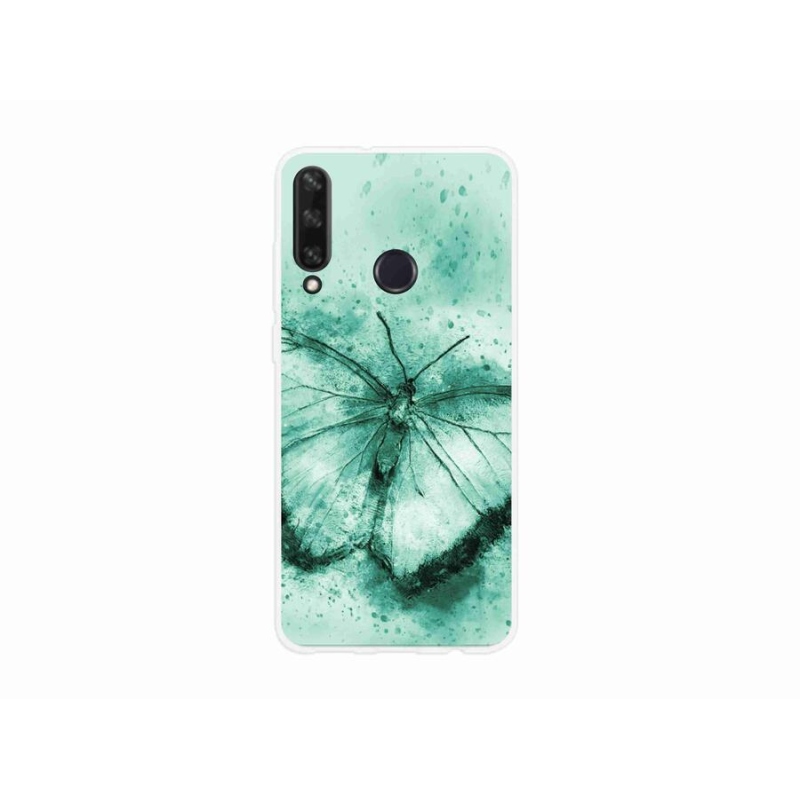 Gelový obal mmCase na mobil Huawei Y6p - zelený motýl