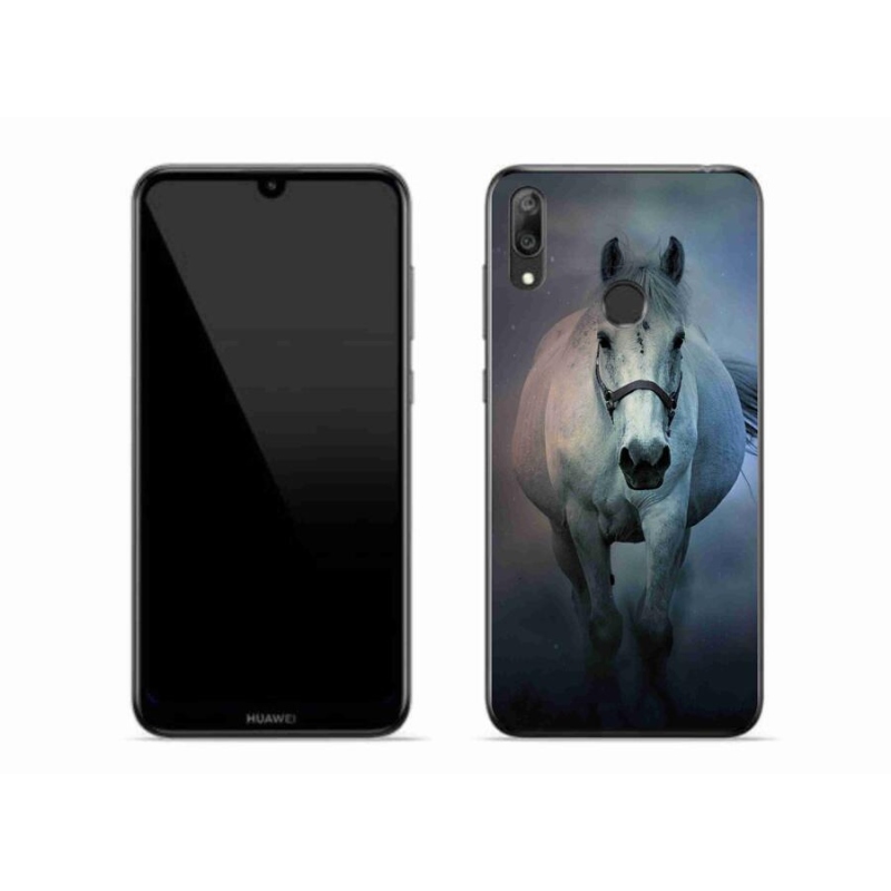 Gelový obal mmCase na mobil Huawei Y7 (2019) - běžící bílý kůň