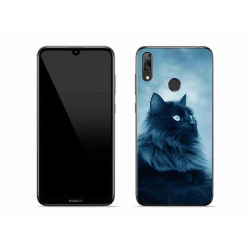 Gelový obal mmCase na mobil Huawei Y7 (2019) - černá kočka 1