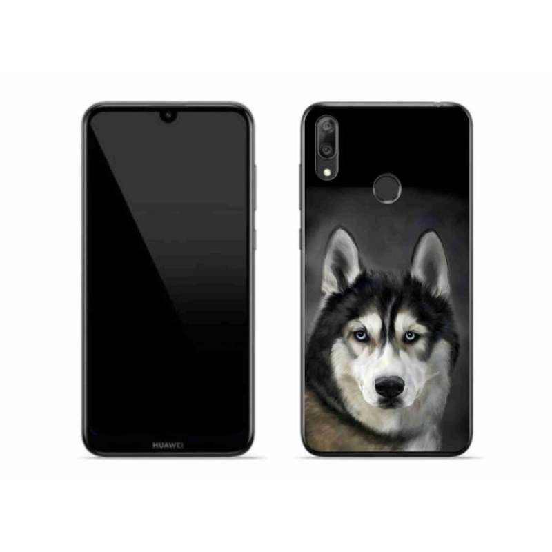 Gelový obal mmCase na mobil Huawei Y7 (2019) - husky