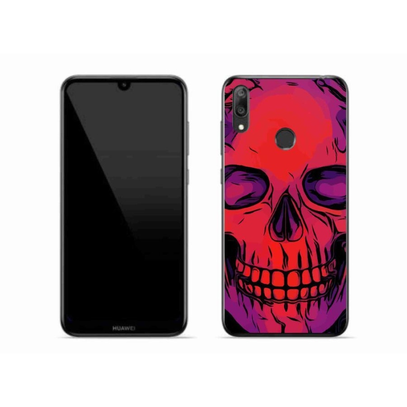 Gelový obal mmCase na mobil Huawei Y7 (2019) - lebka