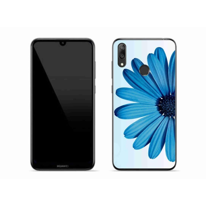 Gelový obal mmCase na mobil Huawei Y7 (2019) - modrá kopretina