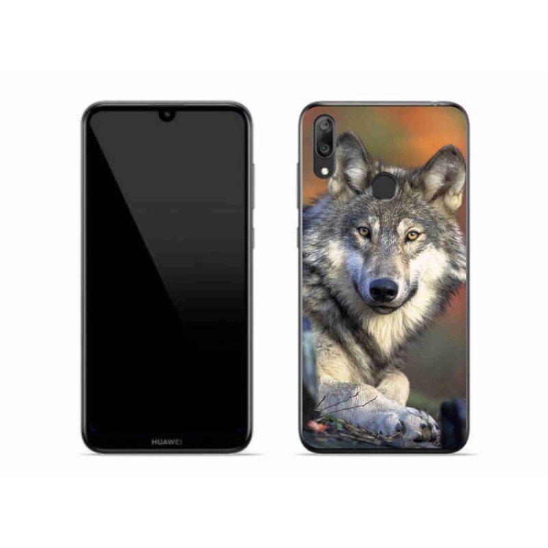 Gelový obal mmCase na mobil Huawei Y7 (2019) - vlk