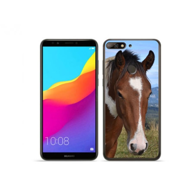 Gelový obal mmCase na mobil Huawei Y7 Prime (2018) - hnědý kůň