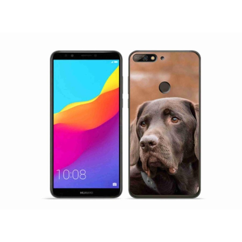 Gelový obal mmCase na mobil Huawei Y7 Prime (2018) - hnědý labrador