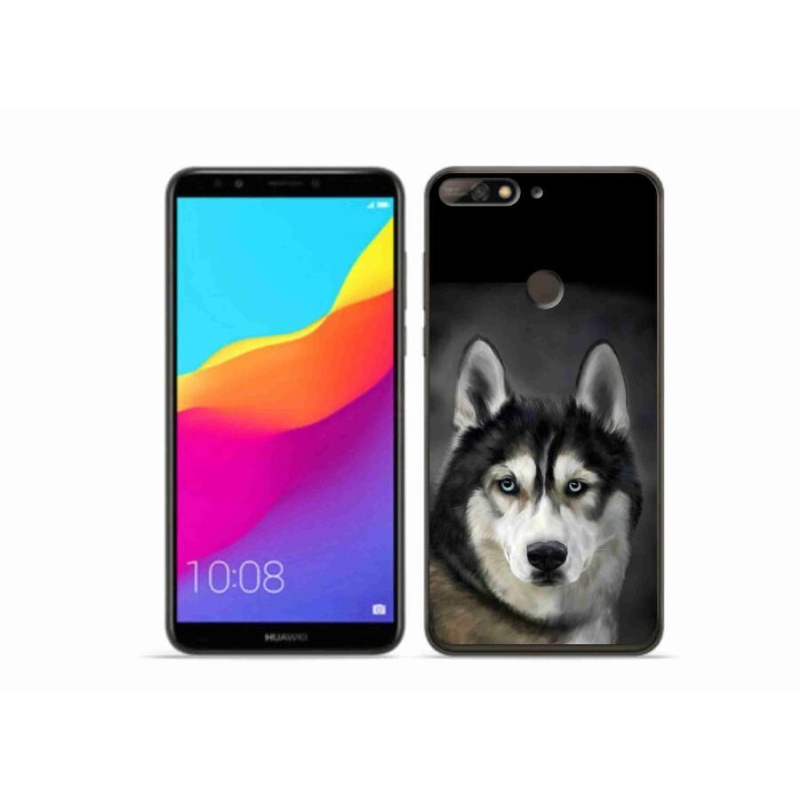 Gelový obal mmCase na mobil Huawei Y7 Prime (2018) - husky