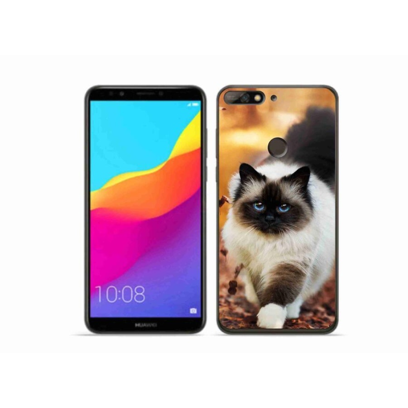 Gelový obal mmCase na mobil Huawei Y7 Prime (2018) - kočka 1