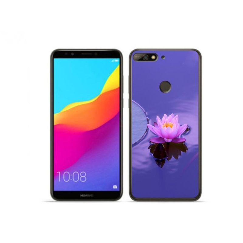 Gelový obal mmCase na mobil Huawei Y7 Prime (2018) - květ na hladině