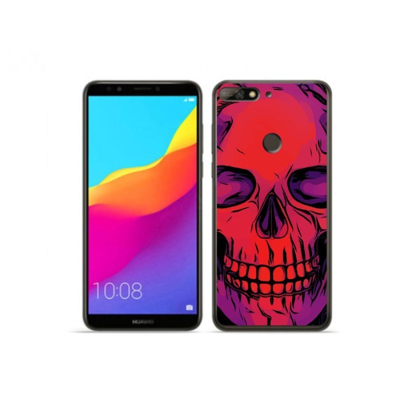 Gelový obal mmCase na mobil Huawei Y7 Prime (2018) - lebka