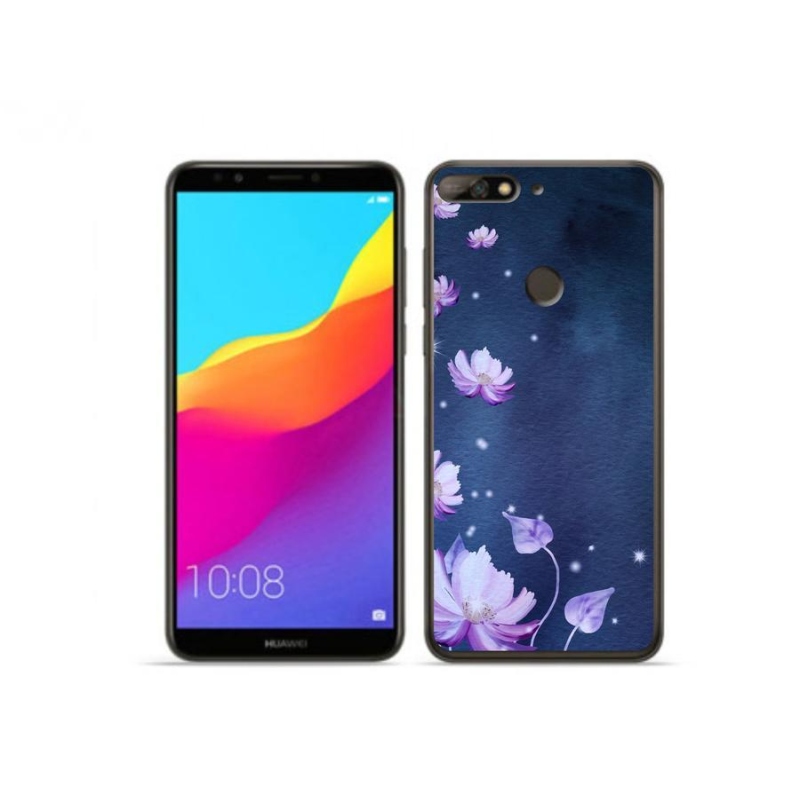 Gelový obal mmCase na mobil Huawei Y7 Prime (2018) - padající květy